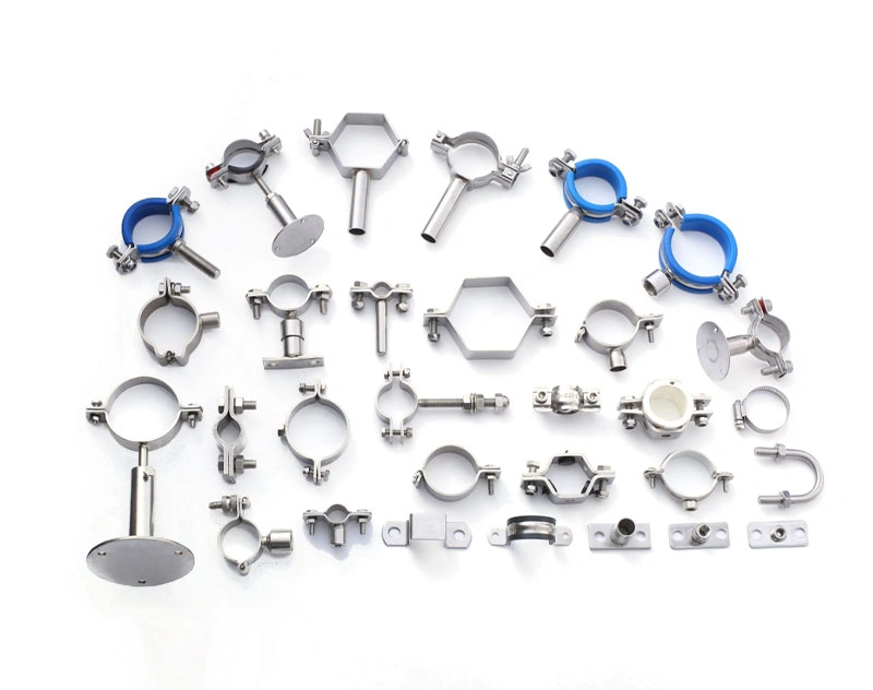 Sanitary Stainless Steel SS304 SS316L Pipe Clamps Slender Type Tubing Hanger Pipe Holders Pipe Clips Support